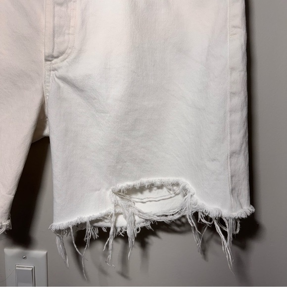 CITIZENS OF HUMANITY Camilla White Frayed Hem Shorts Size 32 100% Cotton - Picture 5 of 10